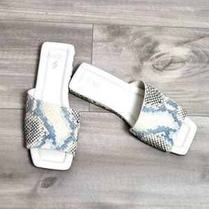 FRANCO SARTO Bordo Slide Snakeskin Sandal Size 7.5 M